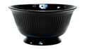 black ceramic bowl on a white background