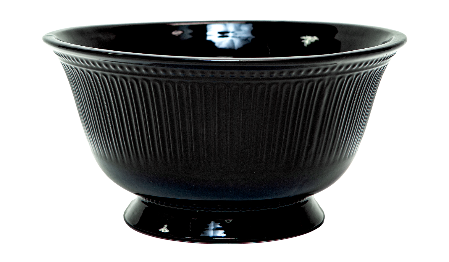 black ceramic bowl on a white background